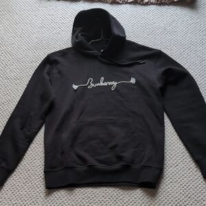 Burberry Black Hoodie with White Embroidery